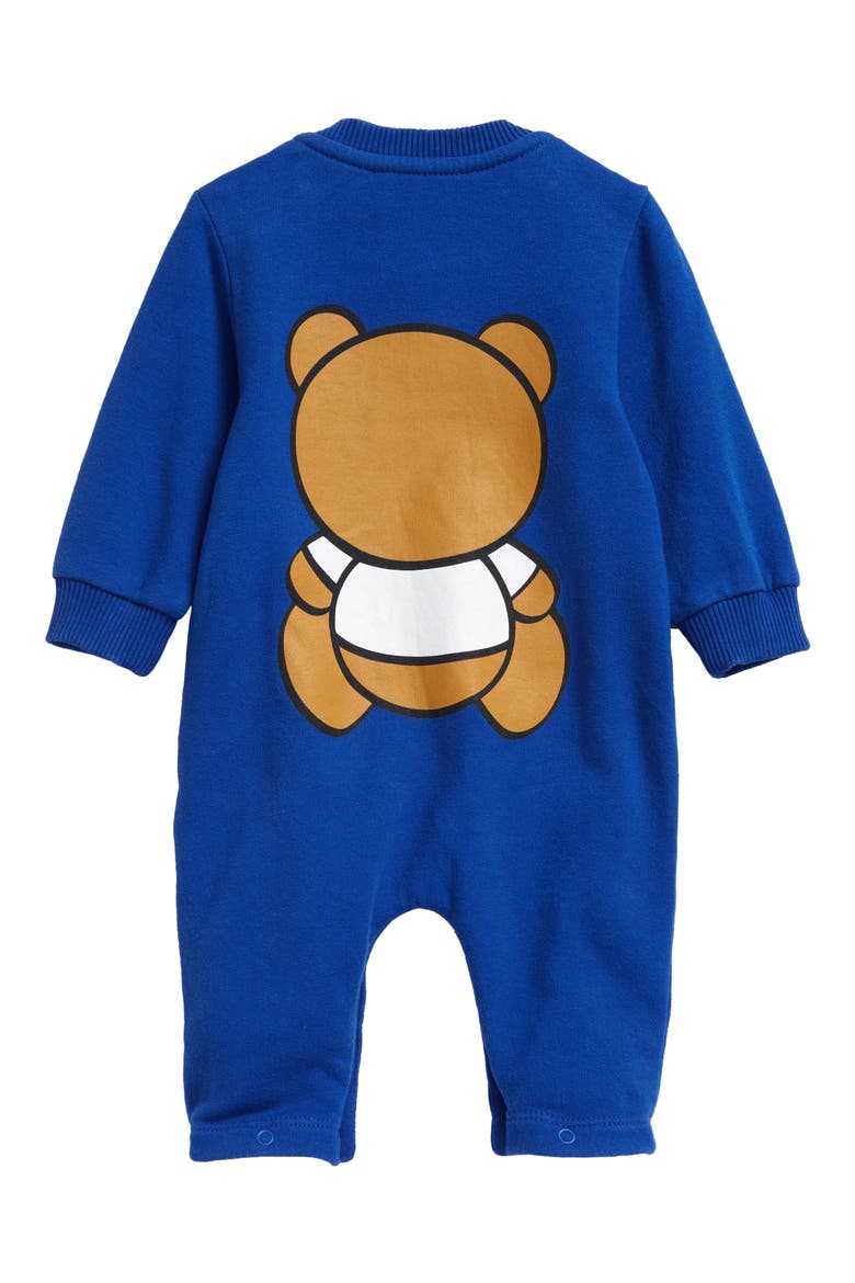 Teddy Bear Romper & Footie Socks Set, Alternate, color, BLUE