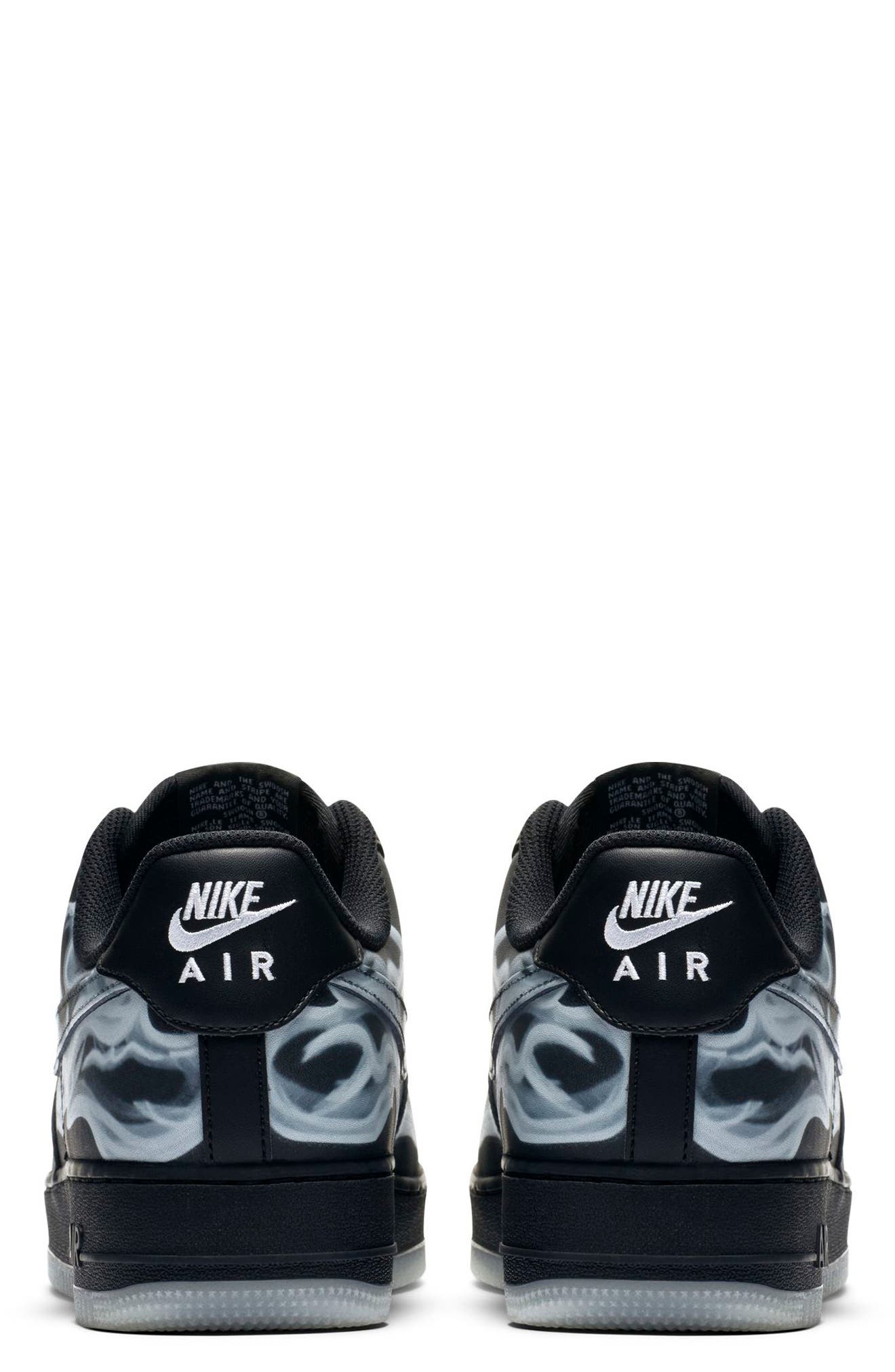 Air Force 1 '07 Skeleton QS Sneaker, Alternate, color, BLACK/ BLACK/ BLACK
