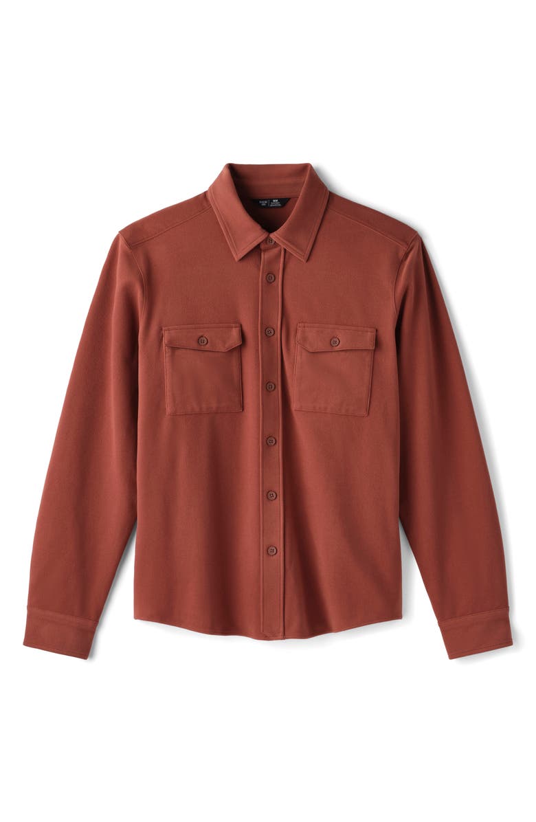 Rhone Stowaway Overshirt, Alternate, color, Cinnamon Heather