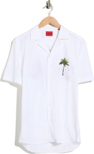 HUGO Ellino Cotton Camp Shirt
