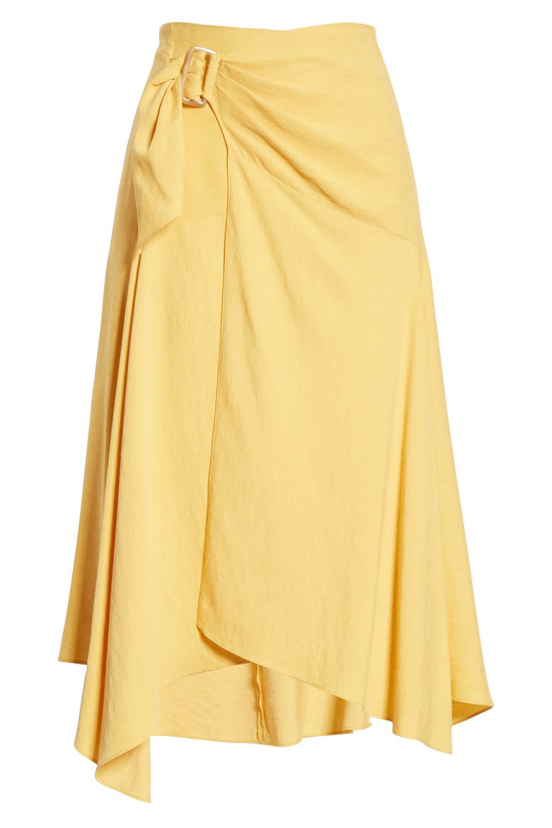 Side Buckle Drape Skirt, Alternate, color, LEMON GLAZE