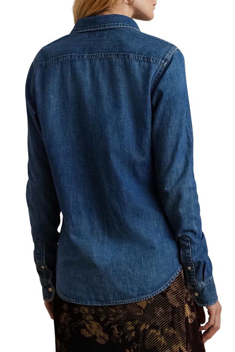 Classic Fit Denim Shirt, Alternate, color, BLUE