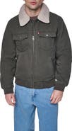 Levi's Cotton Aviator Bomber Jacket with Faux Shearling Collar