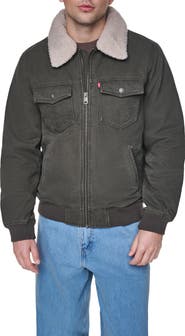 Levi's Cotton Aviator Bomber Jacket with Faux Shearling Collar