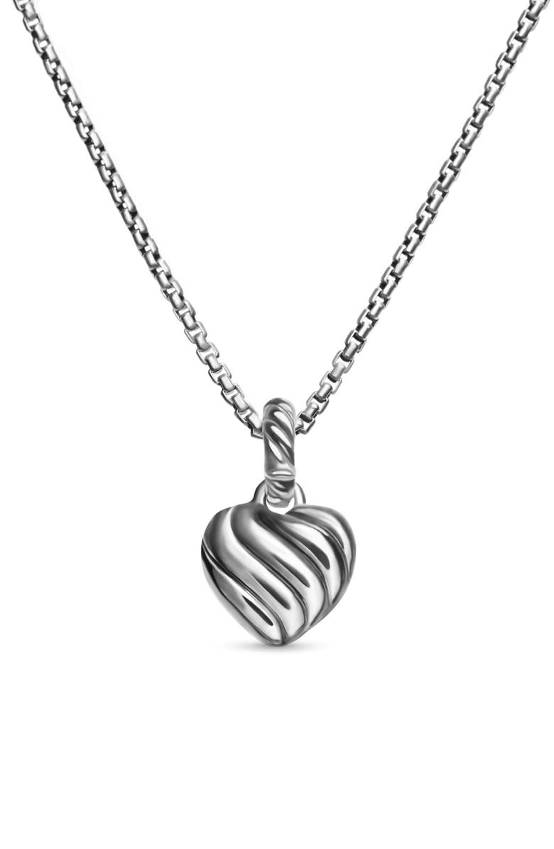 David Yurman Petite Cable Heart Pendant Necklace, Alternate, color, Sterling Silver/ Gold