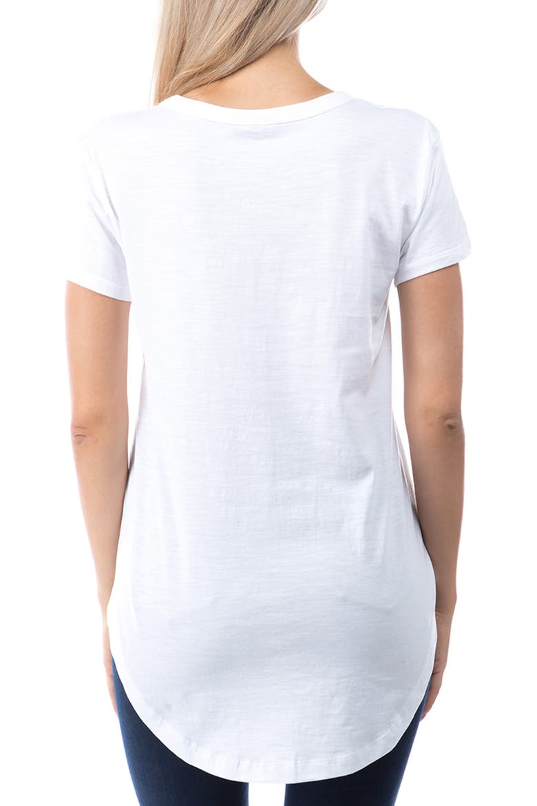 V-Neck High-Low T-Shirt, Alternate, color, WHITE