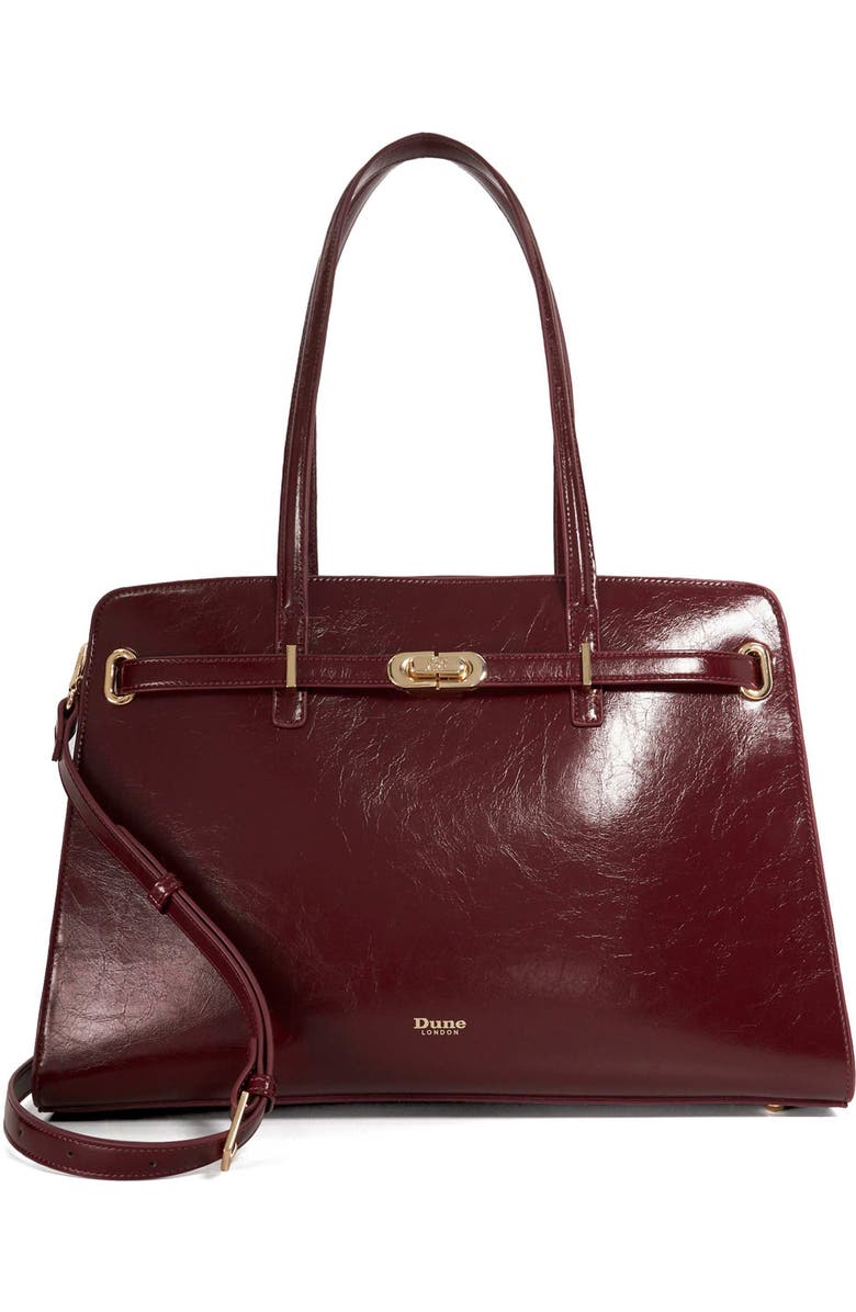 Dune London Define Tote, Main, color, Burgundy