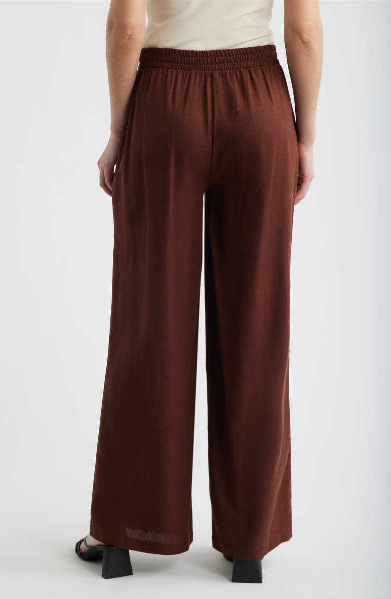 Hue Coastal Palazzo Pants, Alternate, color, Shaved Chocolate