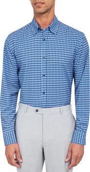 W.R.K Regular Fit Mosaic Gingham Stretch Performance Dress Shirt