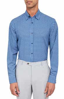 W.R.K Regular Fit Mosaic Gingham Stretch Performance Dress Shirt
