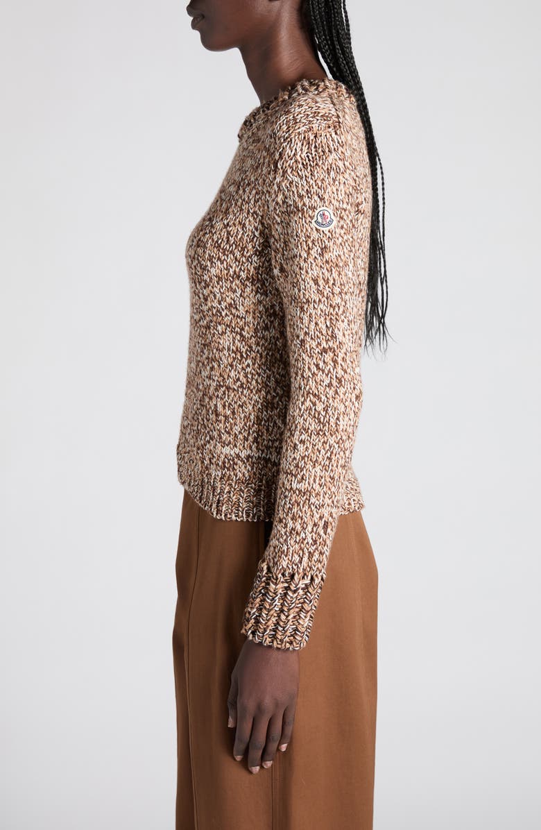 Moncler Virgin Wool Sweater, Alternate, color, Brown/ Beige Multi