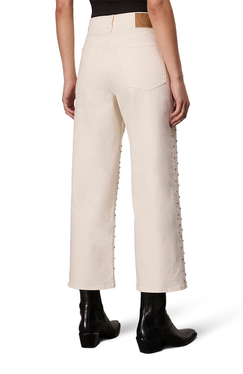 rag & bone Andi Imitation Pearl Studded High Waist Ankle Wide Leg Jeans, Alternate, color, 