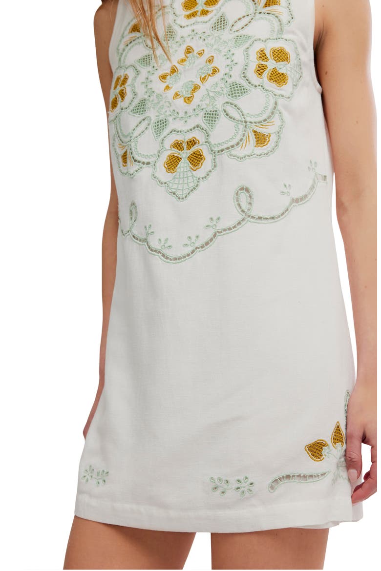 Electric Garden Embroidered Minidress, Alternate, color, IVORY COMBO