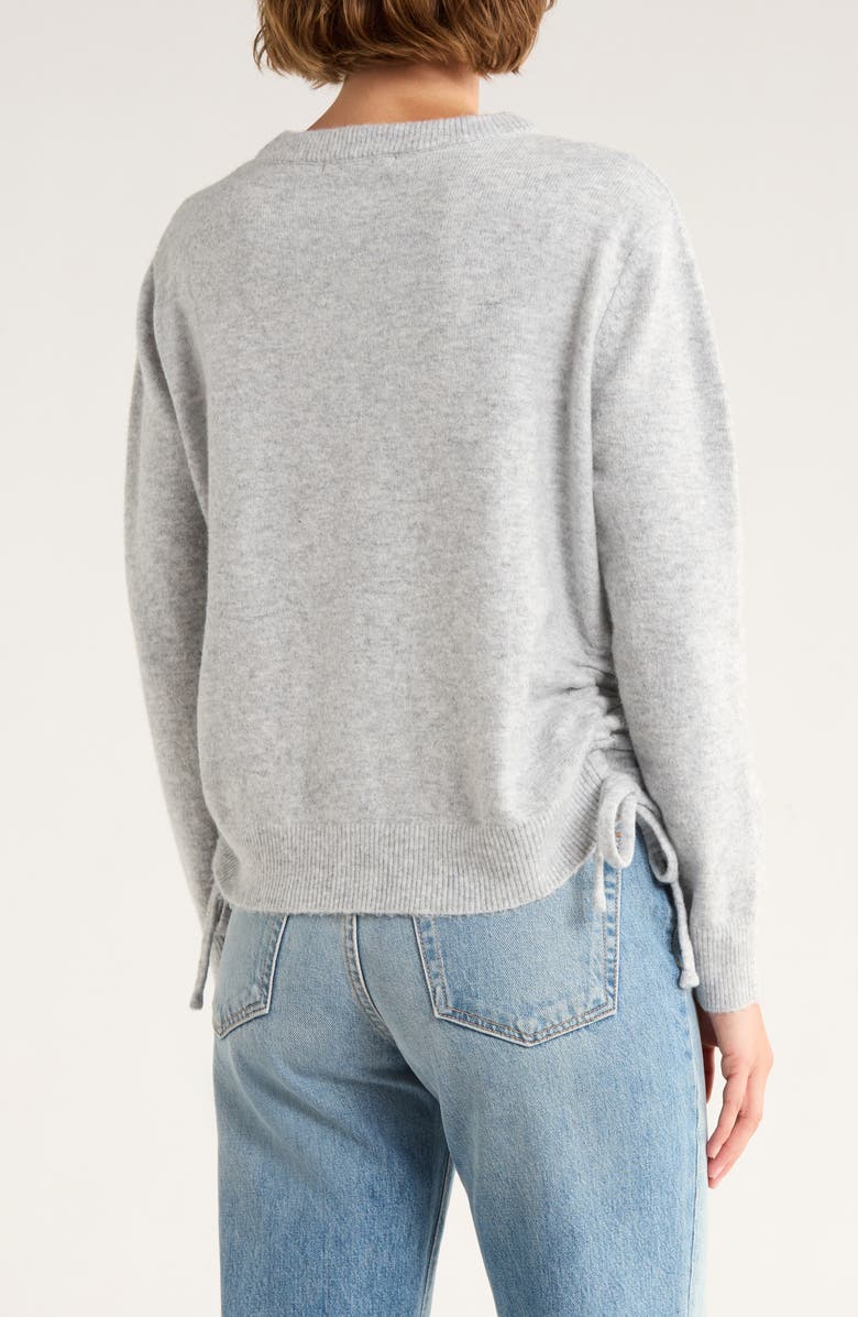 French Connection Side Drawstring Tie Sweater, Alternate, color, Light Grey