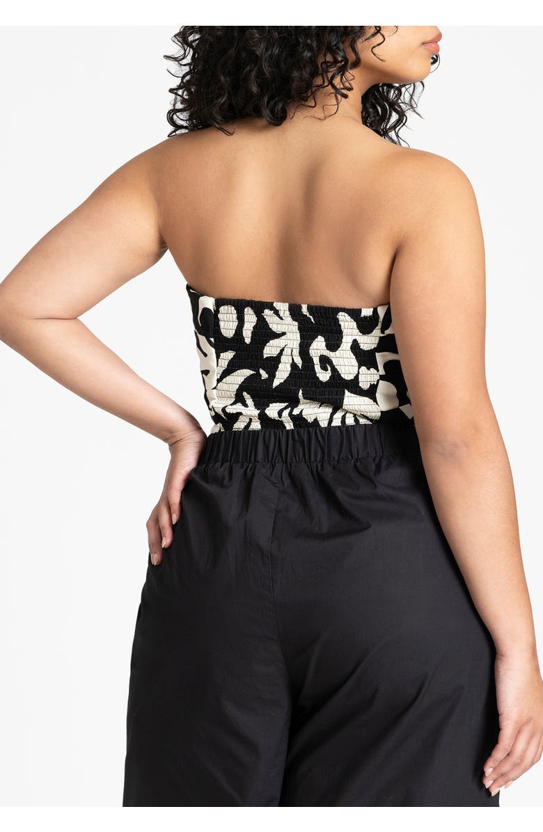 ELOQUII Tie Front Scarf Top, Alternate, color, Abstract