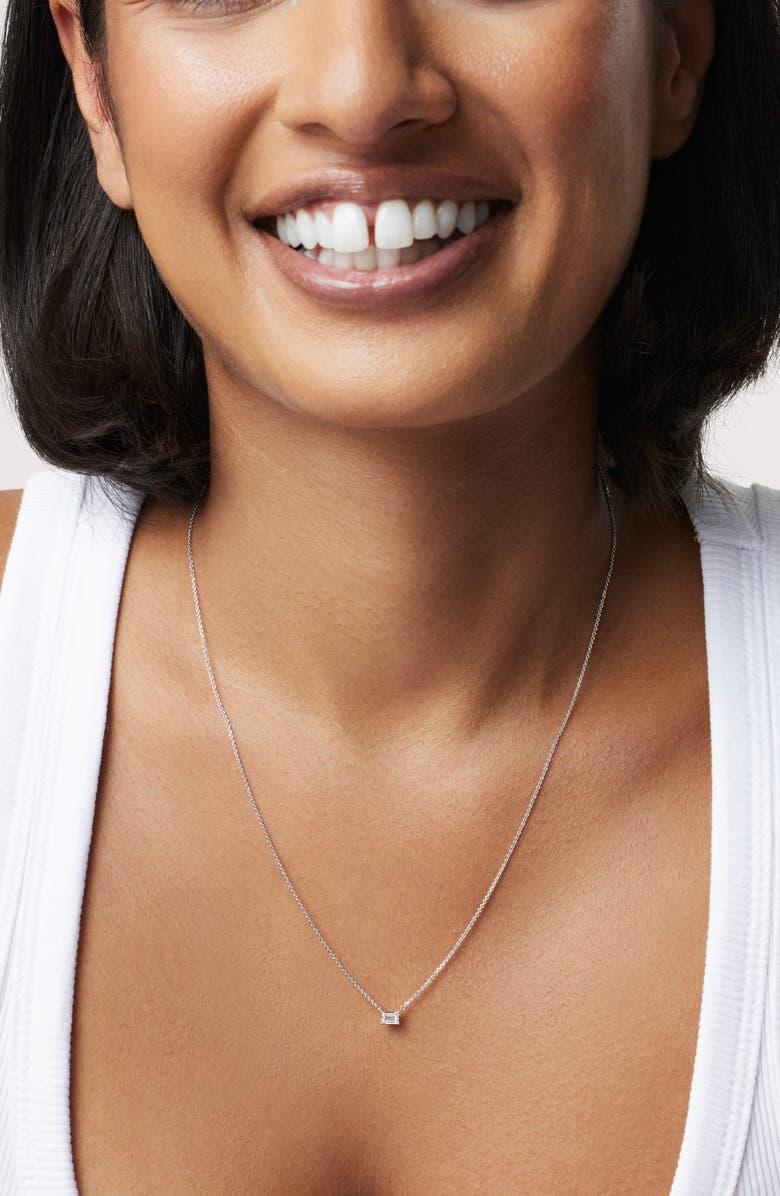 LIGHTBOX 0.375-Carat Lab Grown Diamond Baguette Pendant Necklace, Alternate, color, 