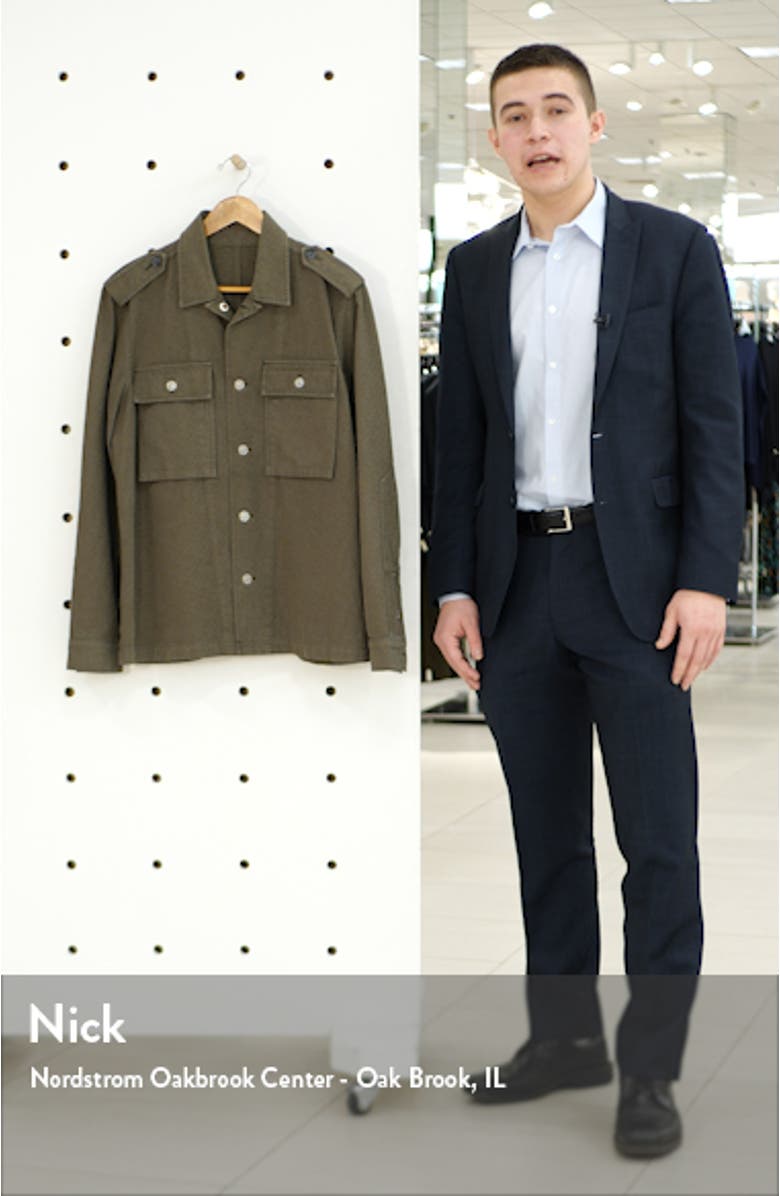 Zigzag Jacquard Military Shirt Jacket, sales video thumbnail