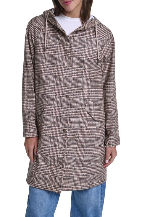 Water Resistant Hooded Long Rain Jacket