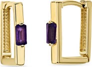 Bony Levy Baguette Stone Huggie Hoop Earrings