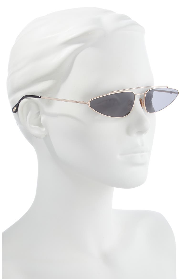 Cam 65mm Oversize Geometric Sunglasses, Alternate, color, SHINY ROSE GOLD / SMOKE