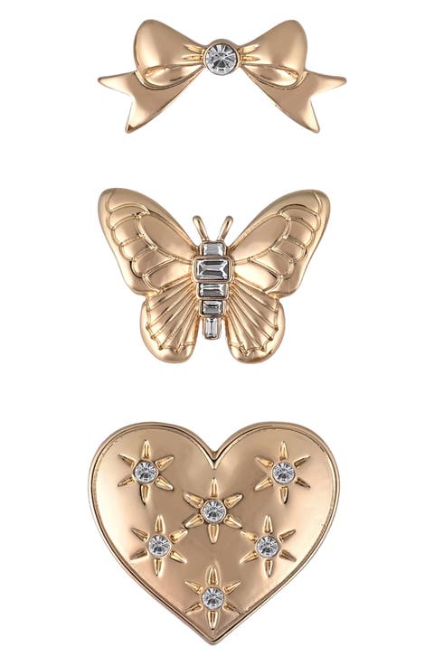 Set of 3 Crystal Accent Pins