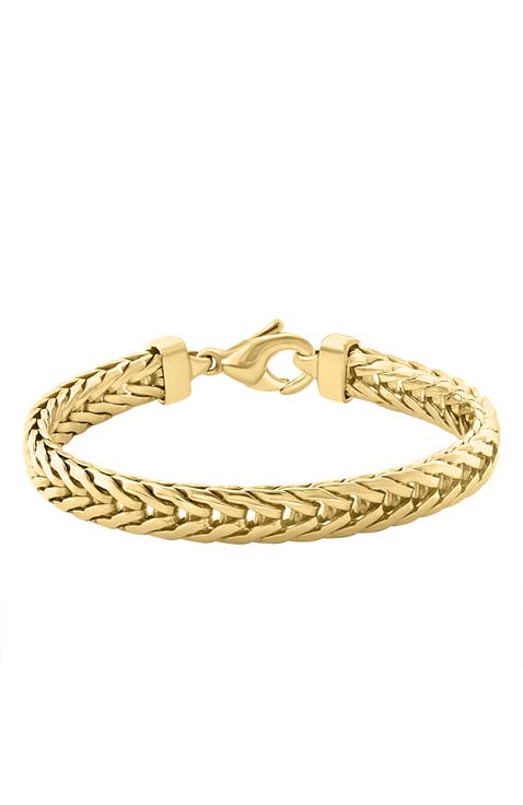 Textured Curb Chain Bracelet in Gold-Plated Sterling Silver