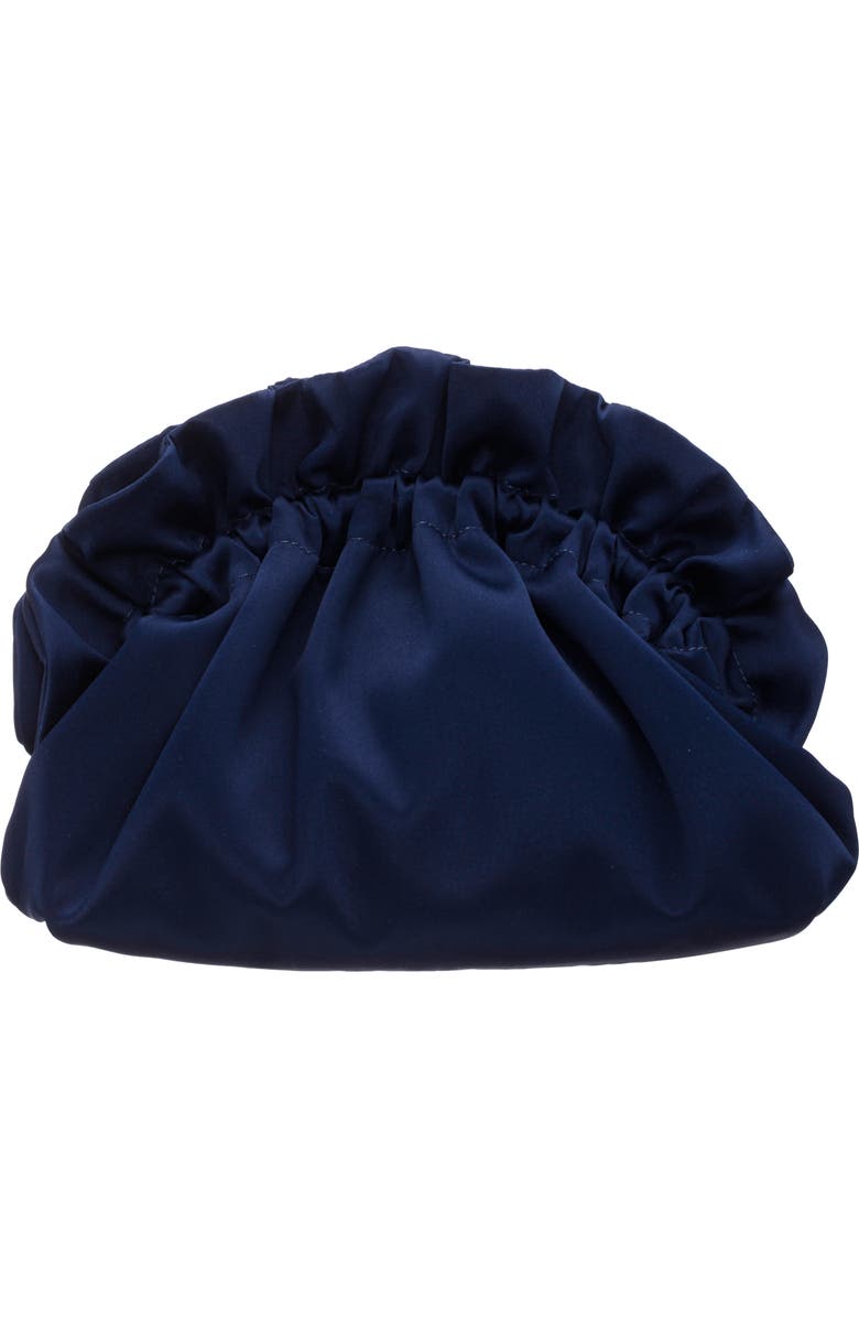 Nina Cristy Satin Clutch, Main, color, New Navy