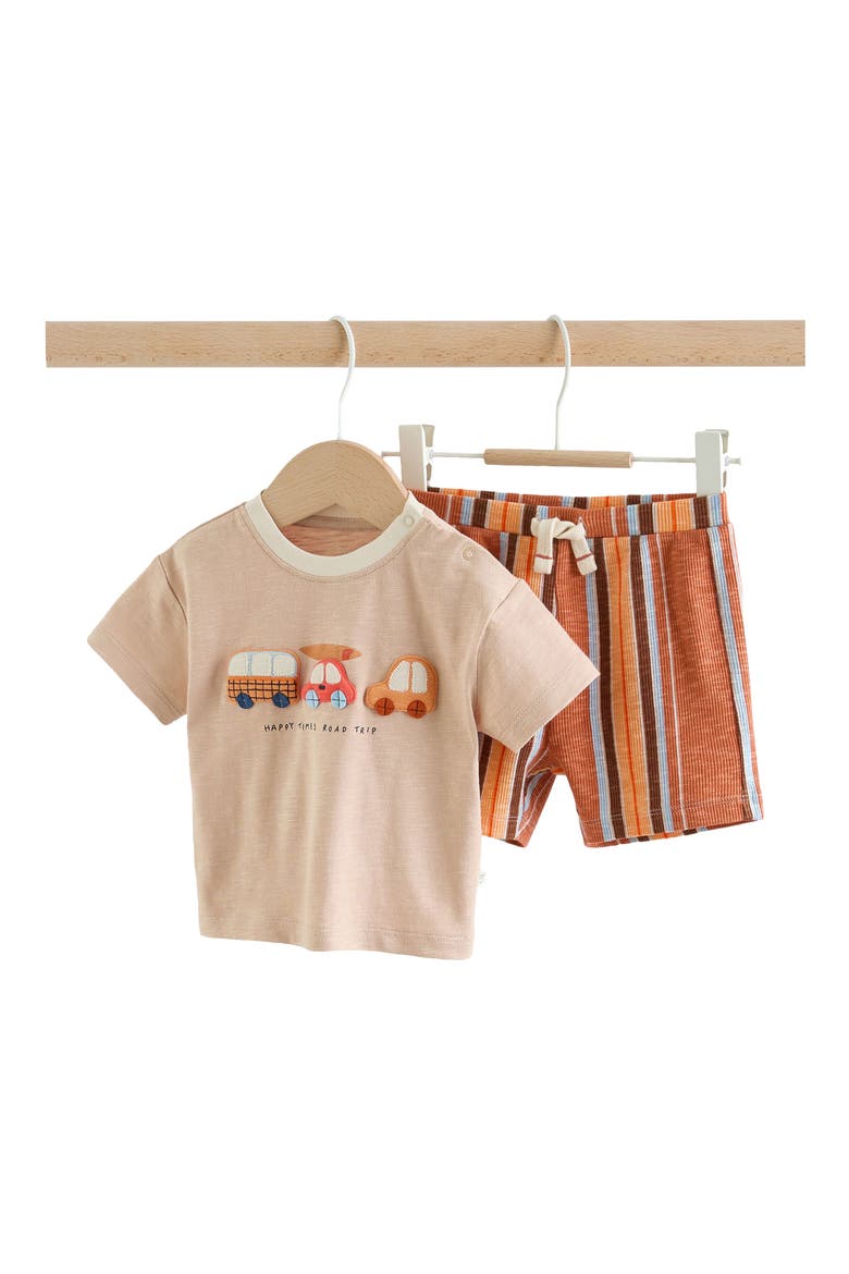 Road Trip Appliqué T-Shirt & Drawstring Shorts Set, Main, color, ORANGE