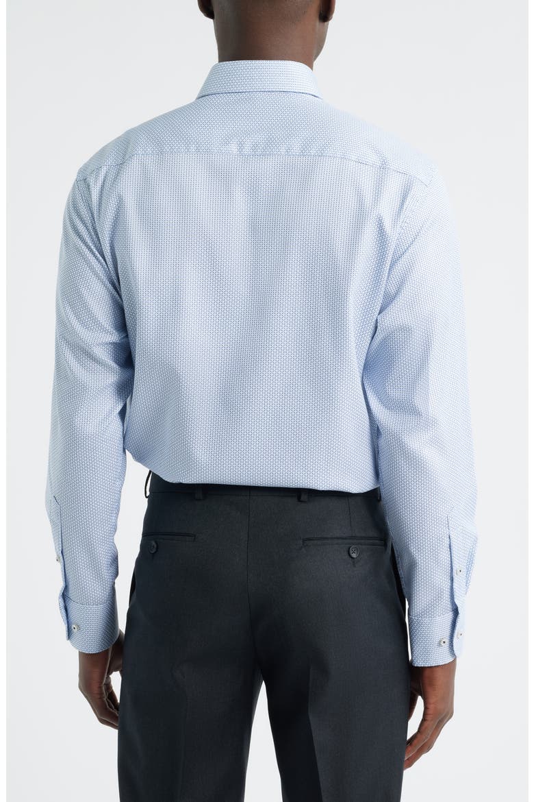 Modern Fit Micropattern Non-Iron Cotton Dobby Dress Shirt, Alternate, color, BLUE