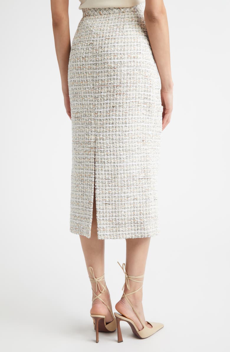 ST. JOHN Côte d'Azure Tweed Midi Pencil Skirt, Alternate, color, Ecru / Taupe Multi