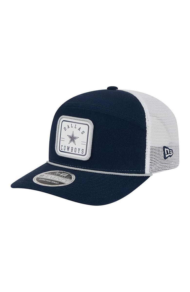 New Era Men
s New Era  Navy Dallas Cowboys Quick Strike Split Panel 9SEVENTY Stretch-Snap Trucker Hat, Main, color, Navy