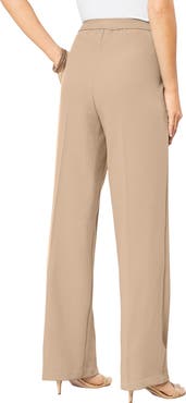 Roaman's Plus Size Wide Leg Bend Over® Pant