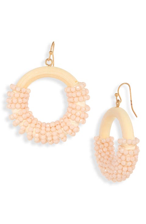 Beaded Circle Drop Earrings
