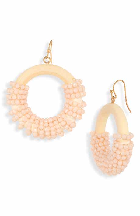 NATASHA Beaded Circle Drop Earrings