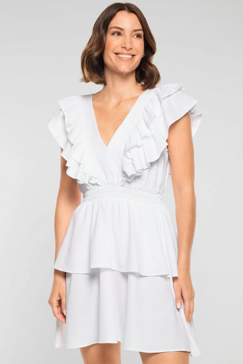 South Cove V-Neck Dress, UPF 50+ Sun Protection, Alternate, color, White