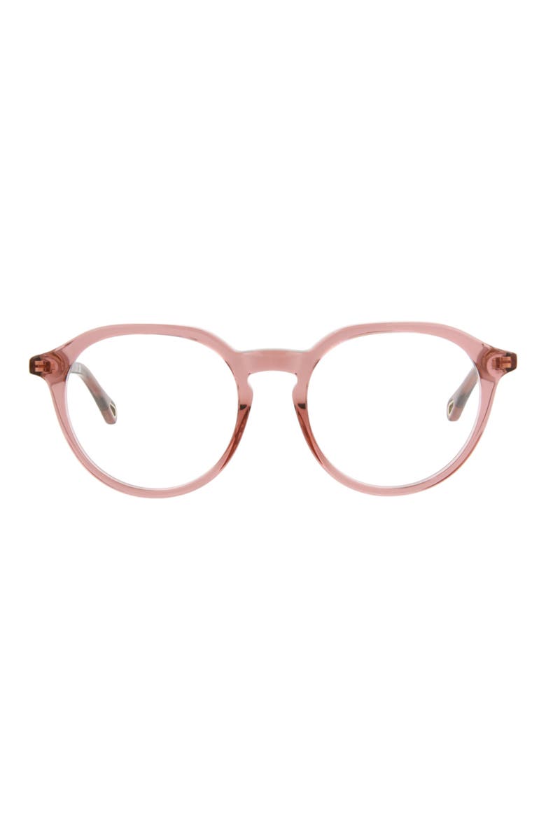 50mm Round Optical Glasses, Main, color, PINK PINK TRANSPARENT