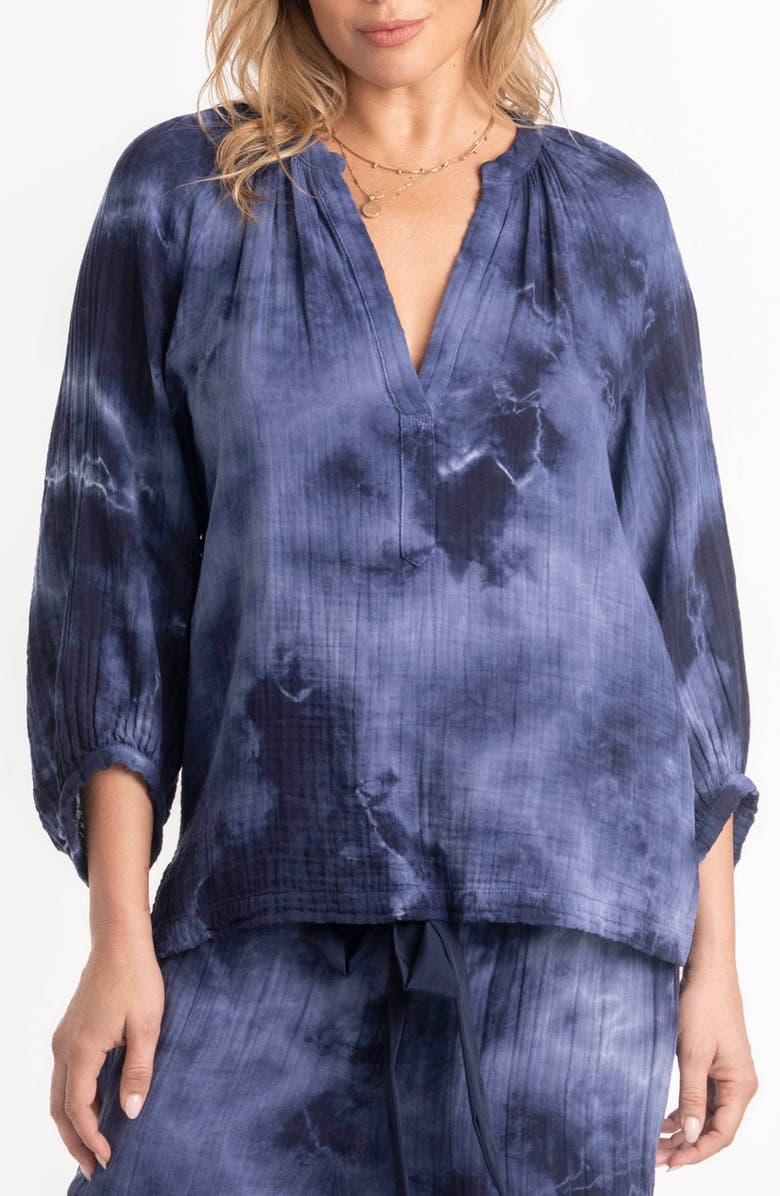 ocean+main Tie Dye Gauze Top, Alternate, color, Milky Way Navy Tie Dye