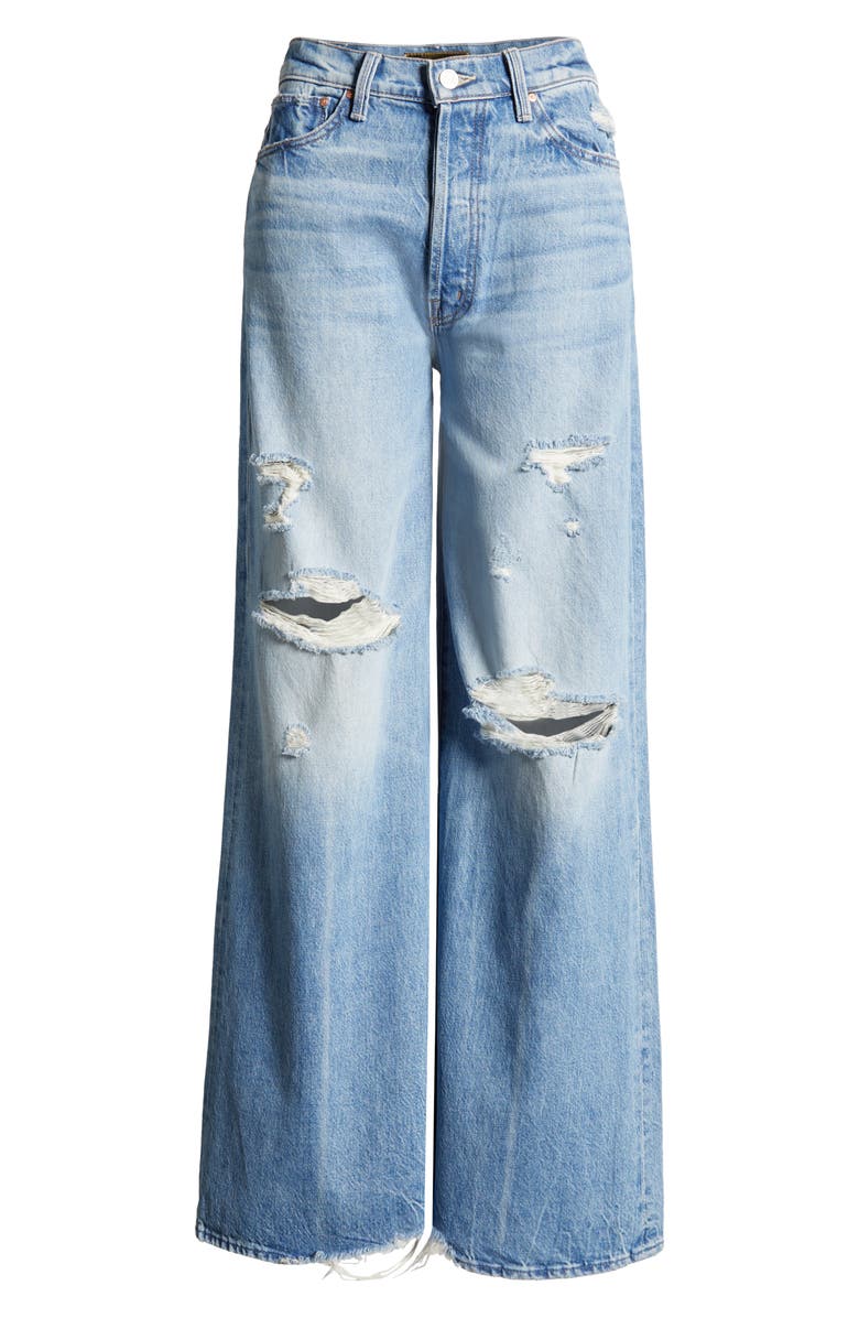 MOTHER The Ditcher Roller Sneak Nonstretch Wide Leg Jeans, Alternate, color, 