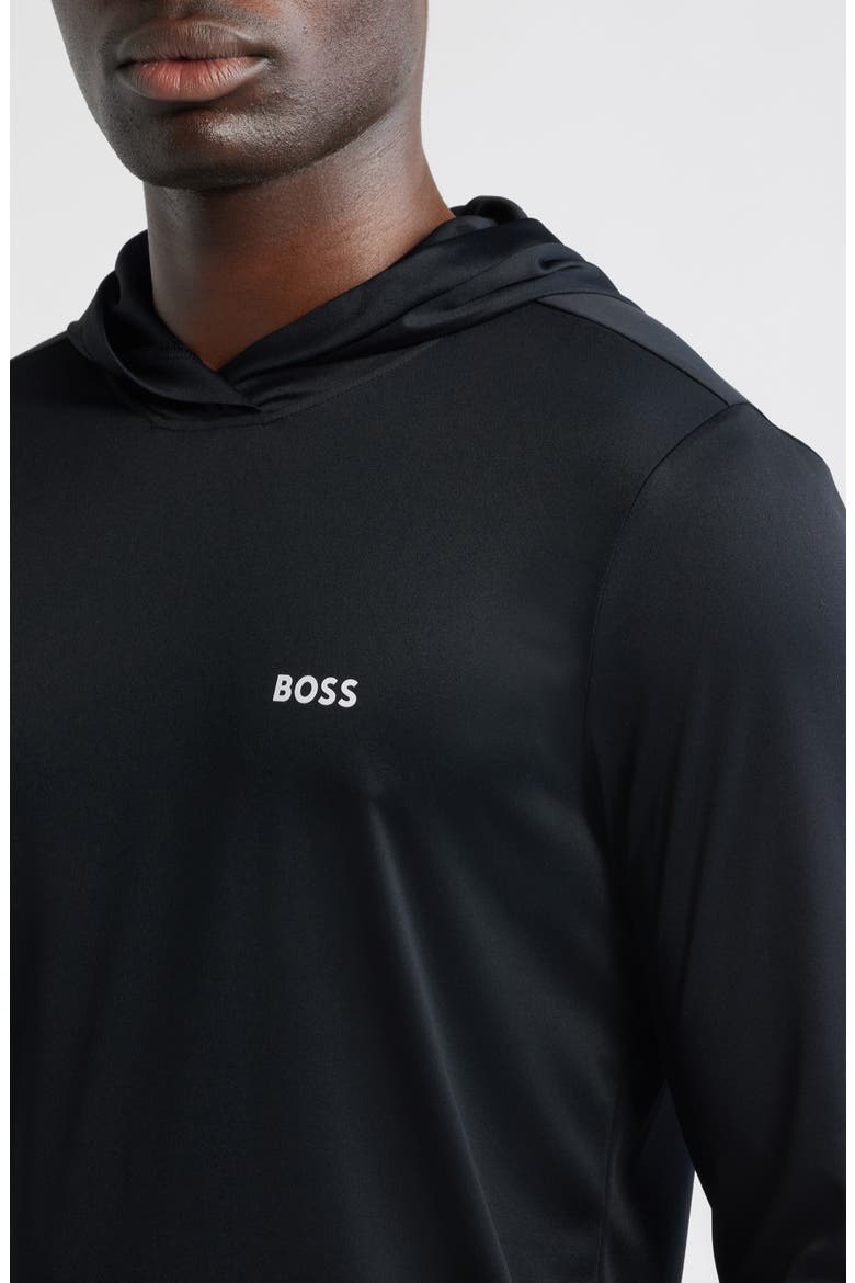 Hooded Long Sleeve Rashguard, Alternate, color, BLACK