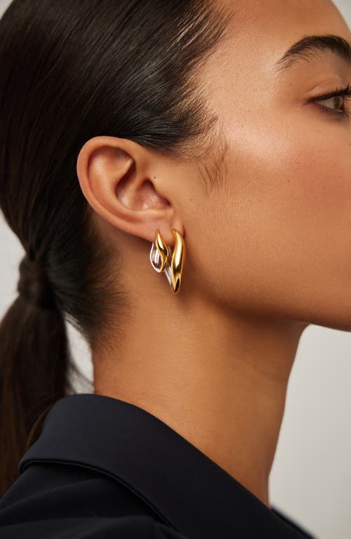 Missoma Womens Savi Signature Small 18ct Yellow-gold And Rhodium Plated Brass Hoop Earrings
