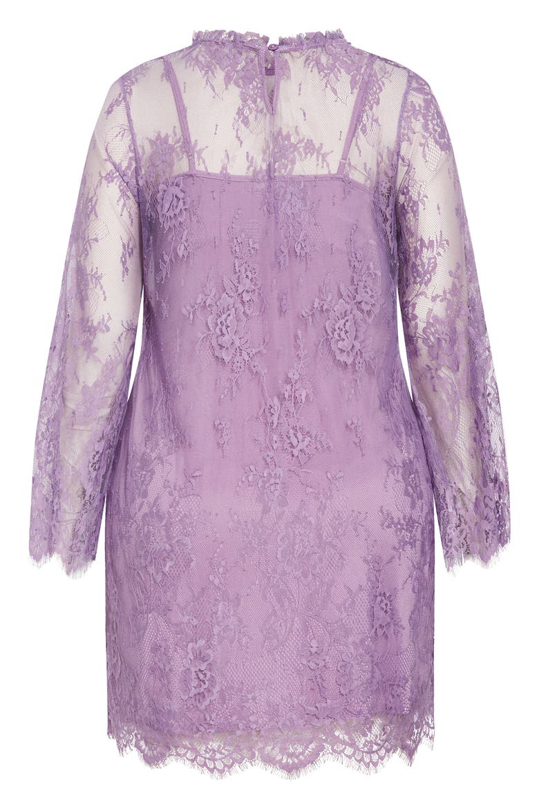 Micaela Long Sleeve Lace Overlay Dress, Alternate, color, VINTAGE LAVENDER