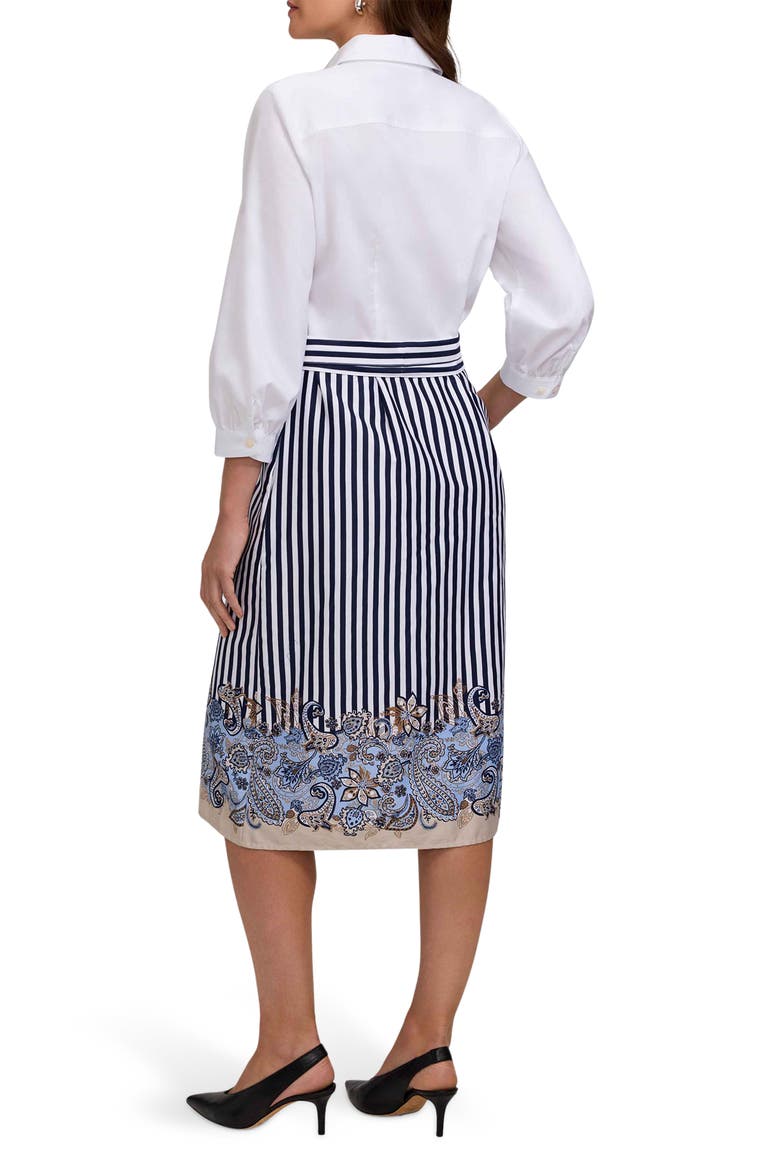 Esther Tie Waist Midi Shirtdress, Alternate, color, BLUE/ WHITE