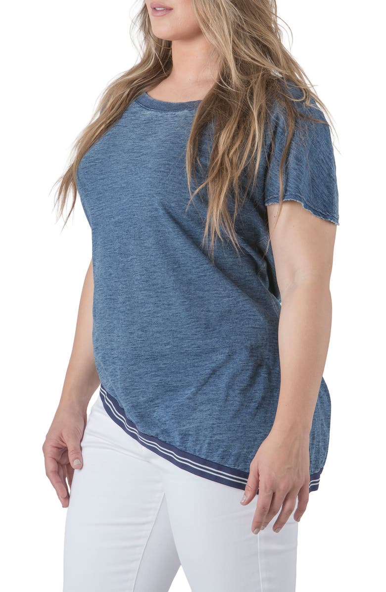 Standards & Practices Thereasa Asymmetric Hem Top, Alternate, color, Indigo