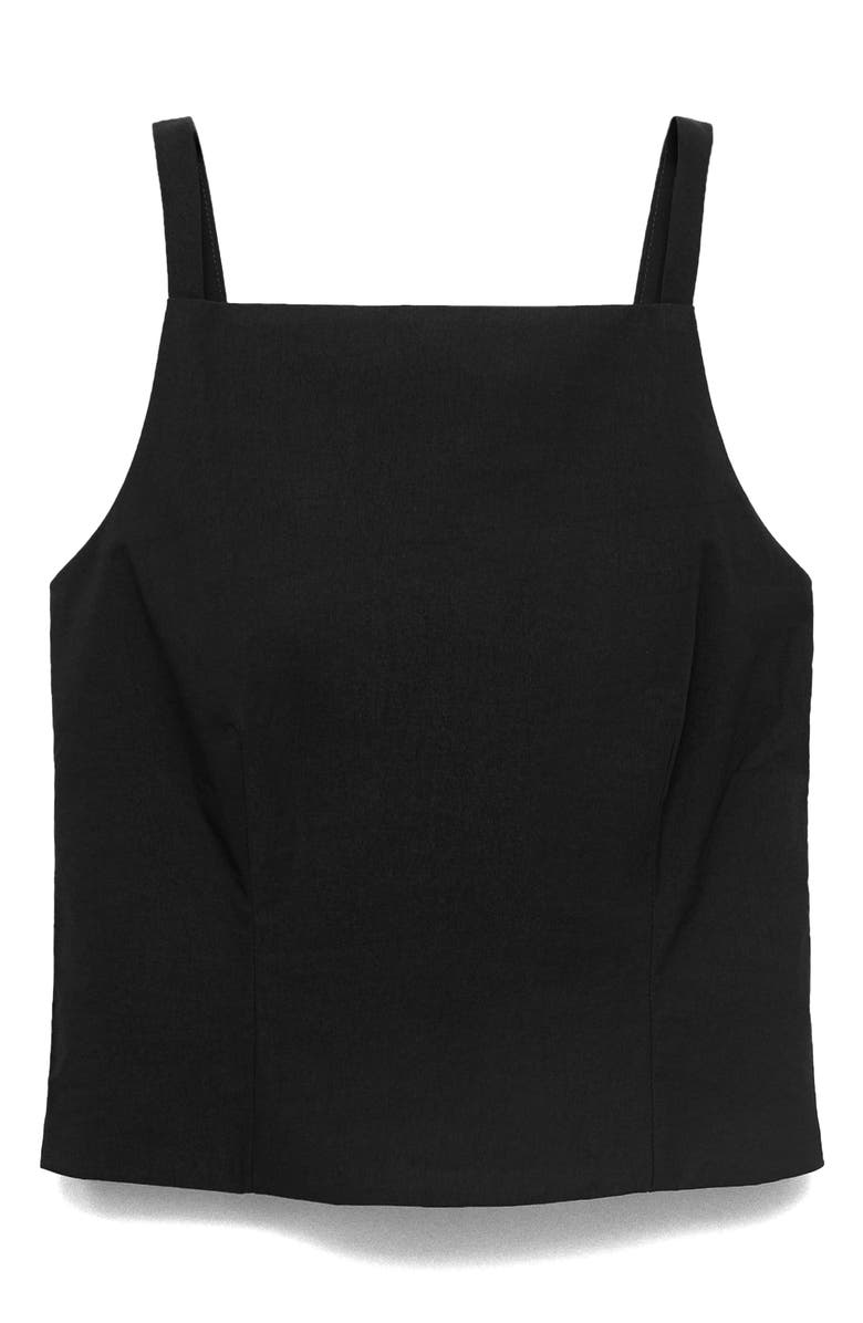 MANGO Bow Back Crop Camisole, Alternate, color, Black
