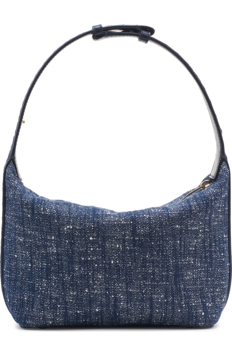 Bottega Veneta Mini Wallace Denim Bouclé Shoulder Bag, Alternate, color, Navy-Whit/ Spa/ Spa-Mb