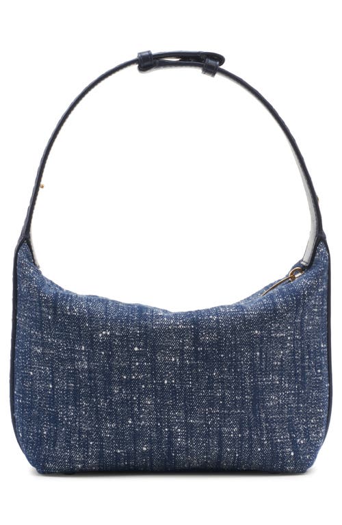 BOTTEGA VENETA BOTTEGA VENETA MINI WALLACE DENIM BOUCLÉ SHOULDER BAG
