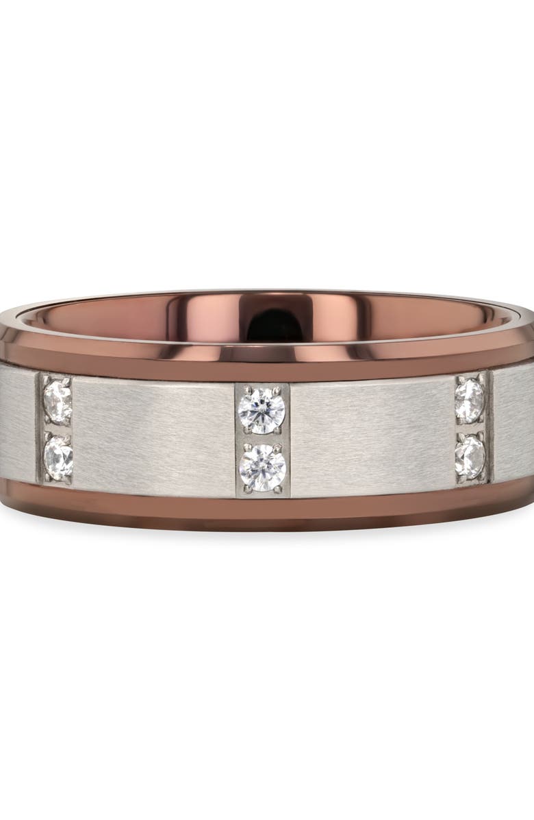 Larson Jewelers Beowulf Raised Center Tungsten Wedding Band, Alternate, color, Espresso