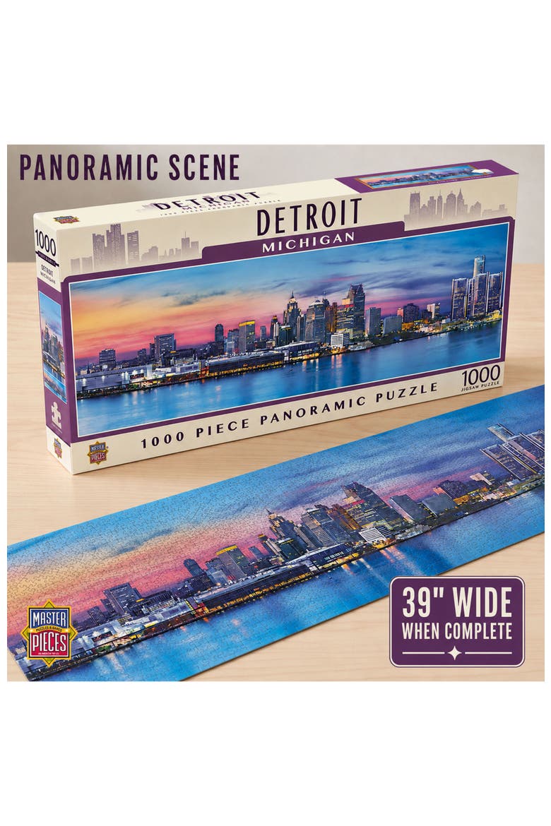 Detroit 1000pc Panoramic Puzzle, Alternate, color, Multicolor