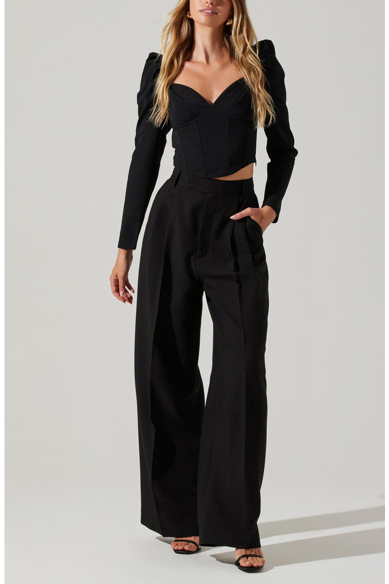 Milani High Waist Wide Leg Pants, Alternate, color, BLACK