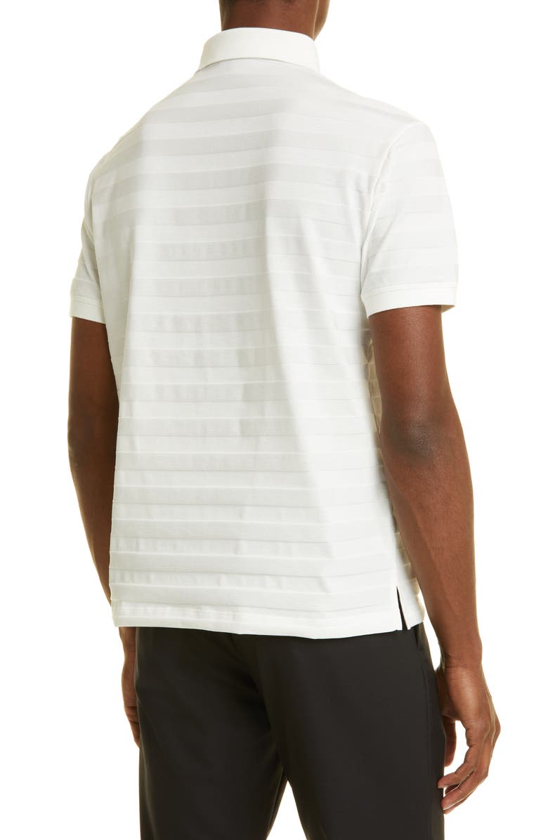 Emporio Armani Men's Textured Stripe Cotton Polo Shirt, Alternate, color, 